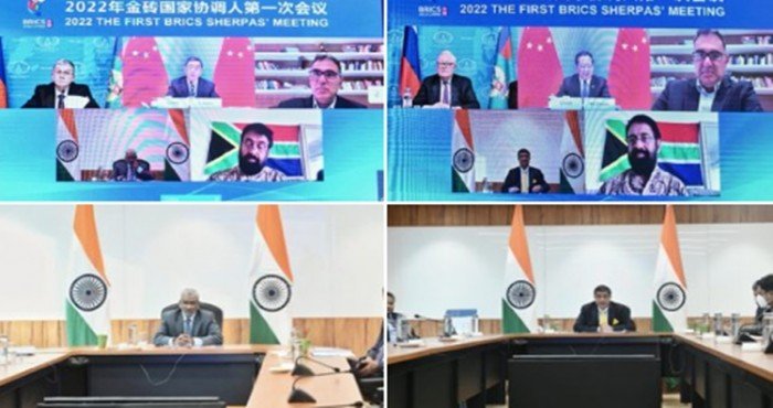 २०२२ ची पहिली BRICS शेर्पा बैठक चीनच्या अध्यक्षतेखाली संपन्न