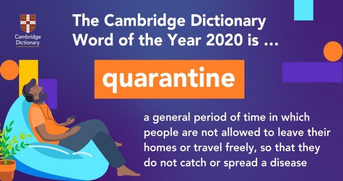 'क्वारंटाईन (Quarantine)' शब्द ठरला केंब्रिज डिक्शनरीचा 'वर्ड ऑफ द इयर (Word of the Year) २०२०'