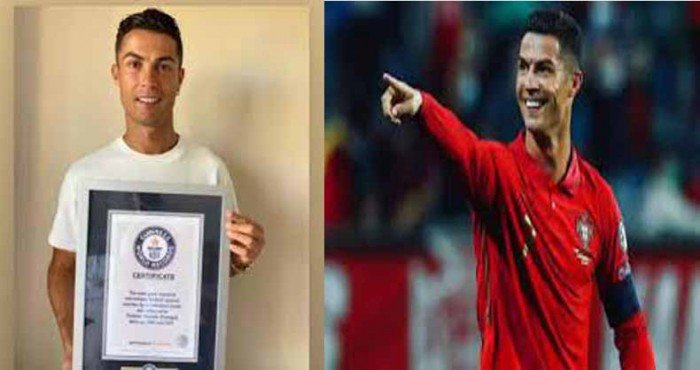 सर्वाधिक गोल केल्याबद्दल 'गिनीज वर्ल्ड रेकॉर्ड्समध्ये (Guinness World Records)' रोनाल्डोची नोंद